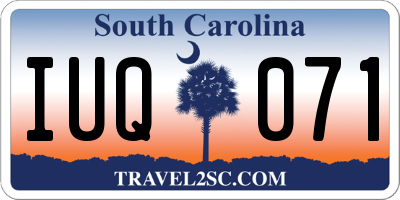 SC license plate IUQ071