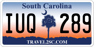 SC license plate IUQ289