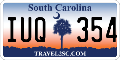 SC license plate IUQ354