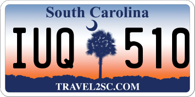 SC license plate IUQ510