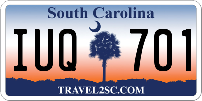 SC license plate IUQ701
