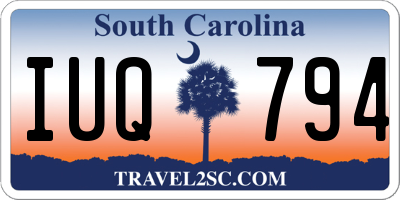 SC license plate IUQ794