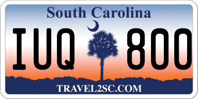 SC license plate IUQ800