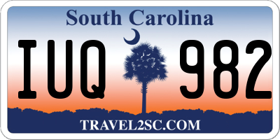 SC license plate IUQ982