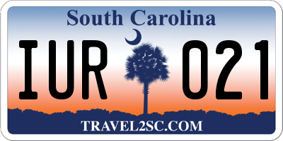 SC license plate IUR021