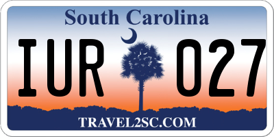 SC license plate IUR027