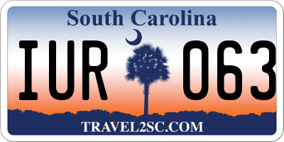 SC license plate IUR063