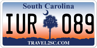 SC license plate IUR089