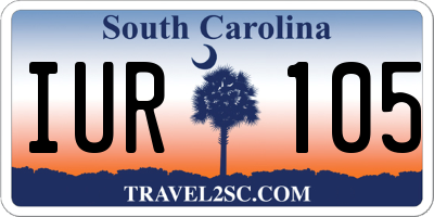 SC license plate IUR105