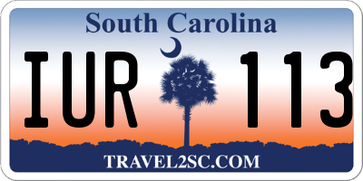 SC license plate IUR113