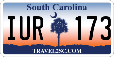 SC license plate IUR173