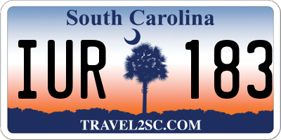 SC license plate IUR183