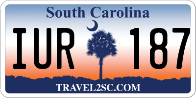 SC license plate IUR187
