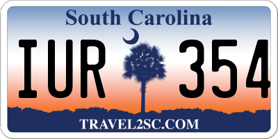 SC license plate IUR354