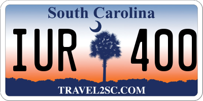 SC license plate IUR400