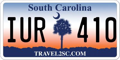 SC license plate IUR410