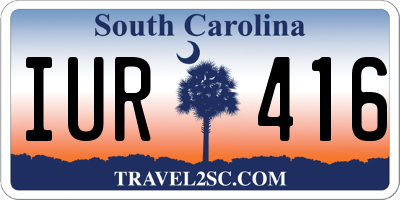 SC license plate IUR416