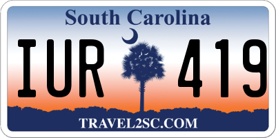 SC license plate IUR419