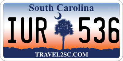 SC license plate IUR536