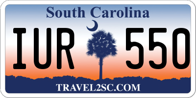 SC license plate IUR550