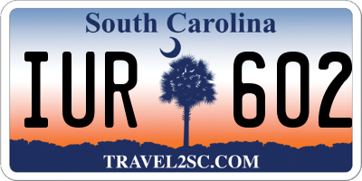 SC license plate IUR602