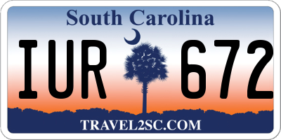 SC license plate IUR672