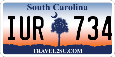 SC license plate IUR734