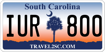 SC license plate IUR800