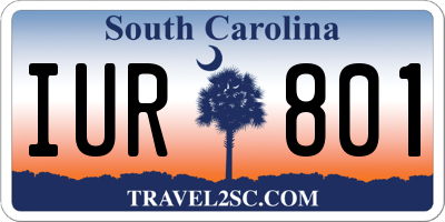 SC license plate IUR801