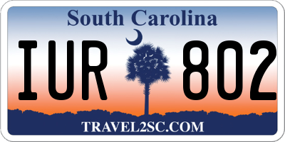 SC license plate IUR802