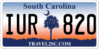 SC license plate IUR820