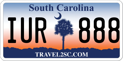 SC license plate IUR888