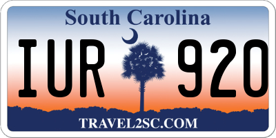 SC license plate IUR920