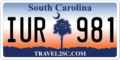 SC license plate IUR981