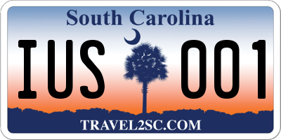 SC license plate IUS001