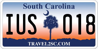 SC license plate IUS018