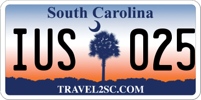 SC license plate IUS025