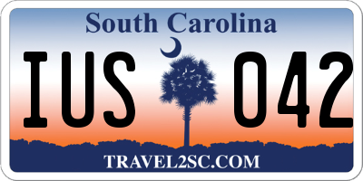 SC license plate IUS042
