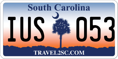 SC license plate IUS053