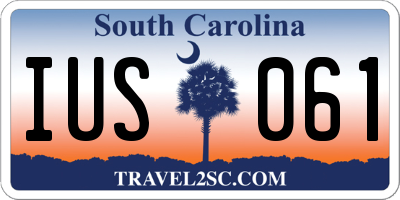 SC license plate IUS061