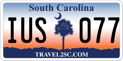 SC license plate IUS077