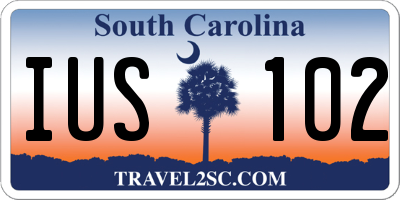 SC license plate IUS102