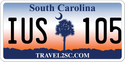 SC license plate IUS105