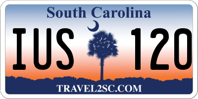 SC license plate IUS120