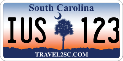SC license plate IUS123