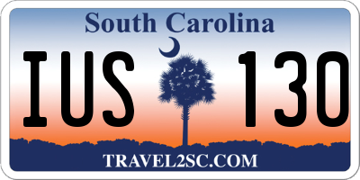 SC license plate IUS130