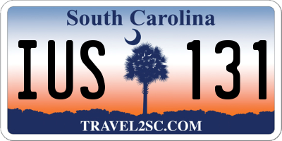 SC license plate IUS131
