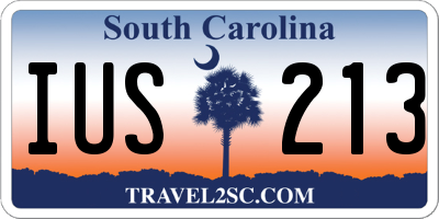 SC license plate IUS213