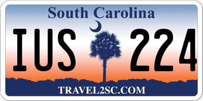 SC license plate IUS224