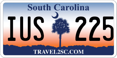SC license plate IUS225